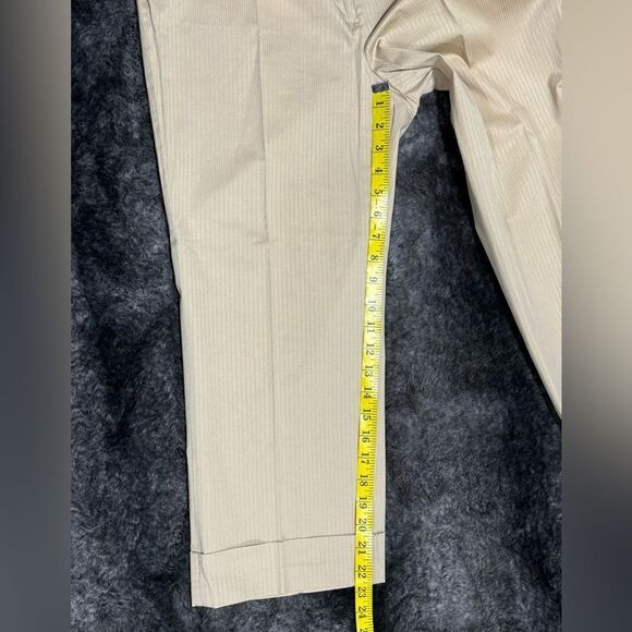 Simax Women 10 Stretch Beige Stripe Wide Leg Pedal Push Pants - Picture 6 of 10